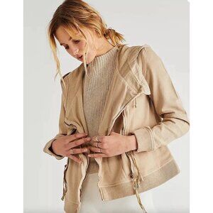 Free People We The Free Carmen Moto Jacket Hoodie XS 1020